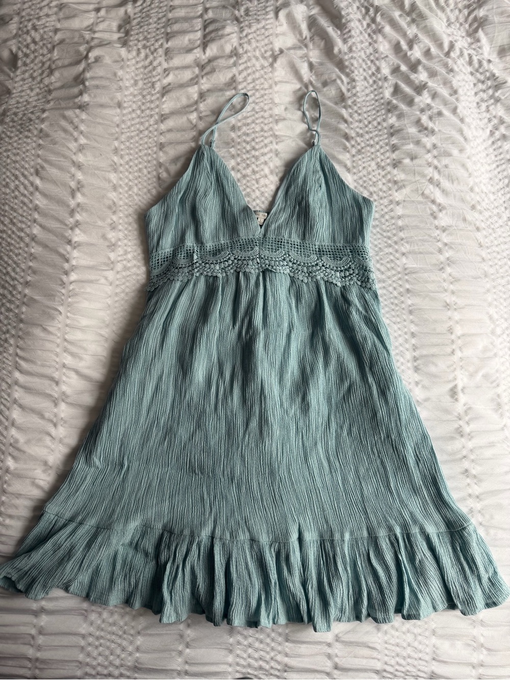 Love Tree Light Teal Spaghetti Strap Mini Dress